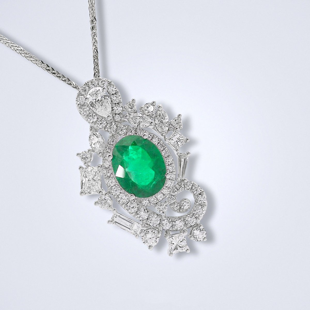 Emerald Diamond Puzzle Pendant - Benny's Gems Creations