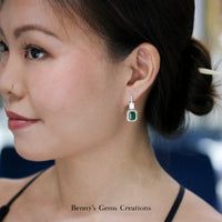 Emerald Elegance Diamond Earrings - Benny's Gems Creations