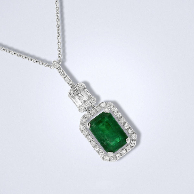 Emerald Elegance Diamond Pendant - Benny's Gems Creations