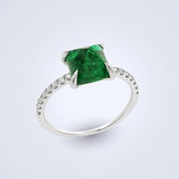 Emerald Geo Diamond Ring - Benny's Gems Creations