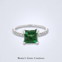 Emerald Geo Diamond Ring - Benny's Gems Creations