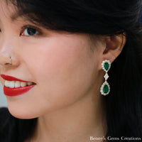 Emerald Goddess Diamond Earrrings - Benny's Gems Creations