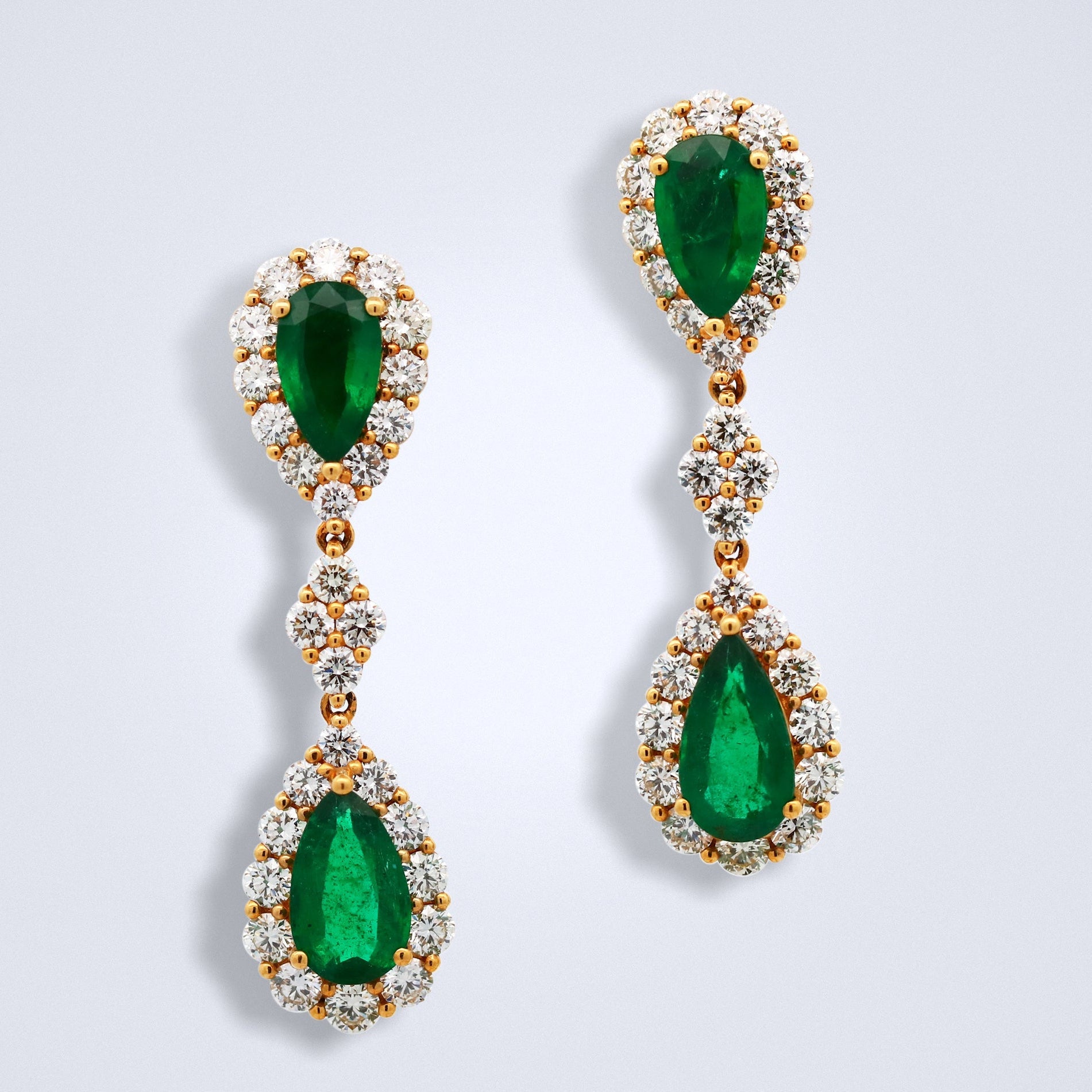 Emerald Goddess Diamond Earrrings - Benny's Gems Creations