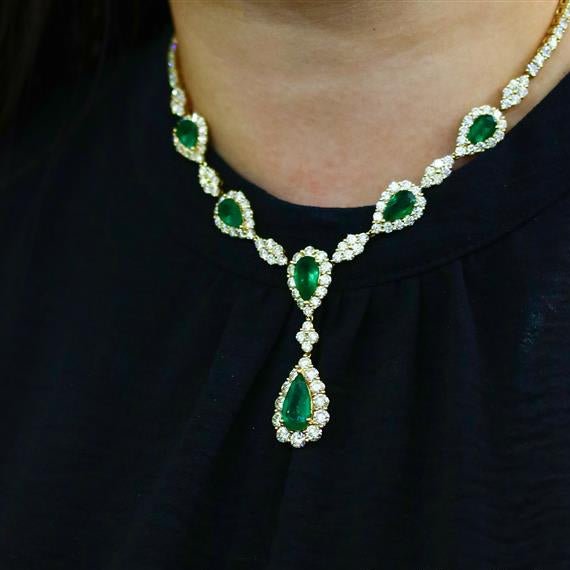 Emerald Goddess Diamond Necklace - Benny's Gems Creations