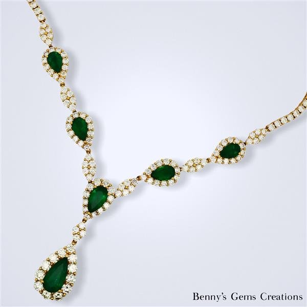 Emerald Goddess Diamond Necklace - Benny's Gems Creations