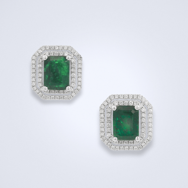 Emerald Grace Studs Diamond Earrings - Benny's Gems Creations