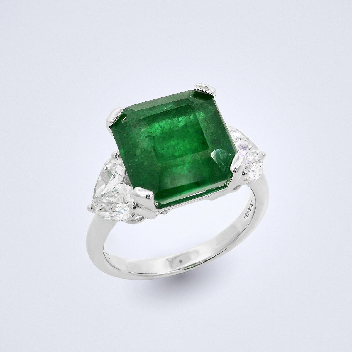 Emerald Love Trilogy Diamond Ring - Benny's Gems Creations