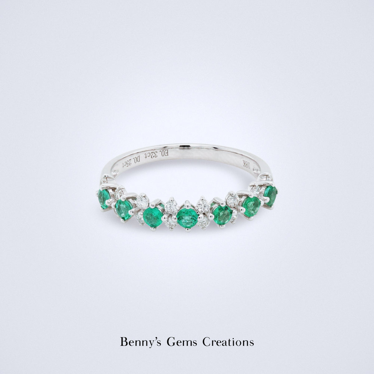 Emerald Riviera Diamond Stack Ring - Benny's Gems Creations
