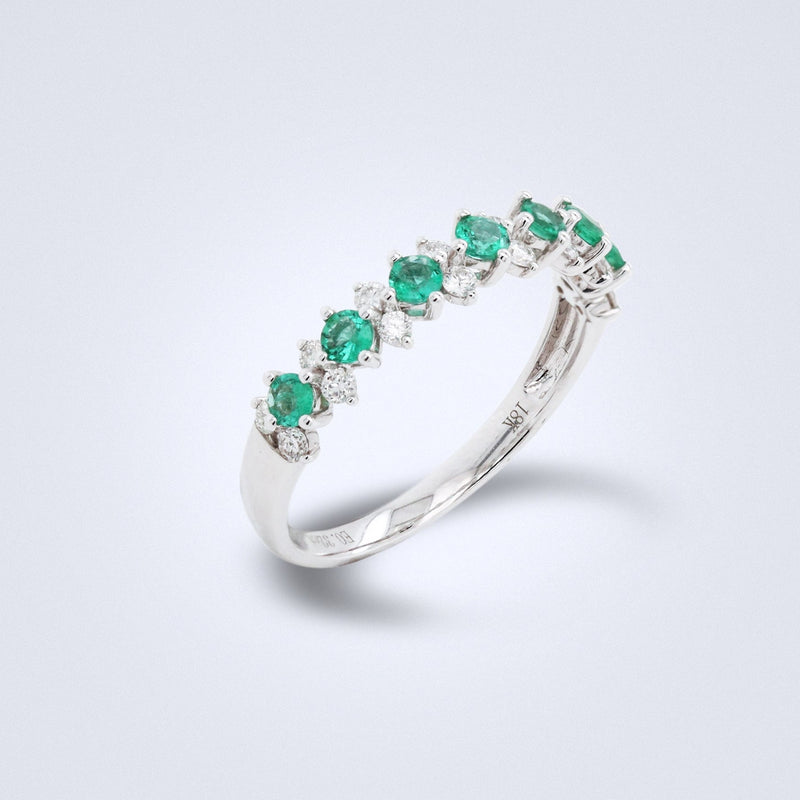 Emerald Riviera Diamond Stack Ring - Benny's Gems Creations