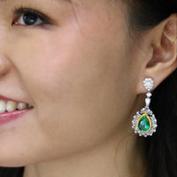 Emerald Rosettes Diamond Earrings - Benny's Gems Creations