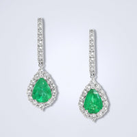 Emerald Serenity Diamond Earrings - Benny's Gems Creations
