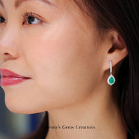 Emerald Serenity Diamond Earrings - Benny's Gems Creations