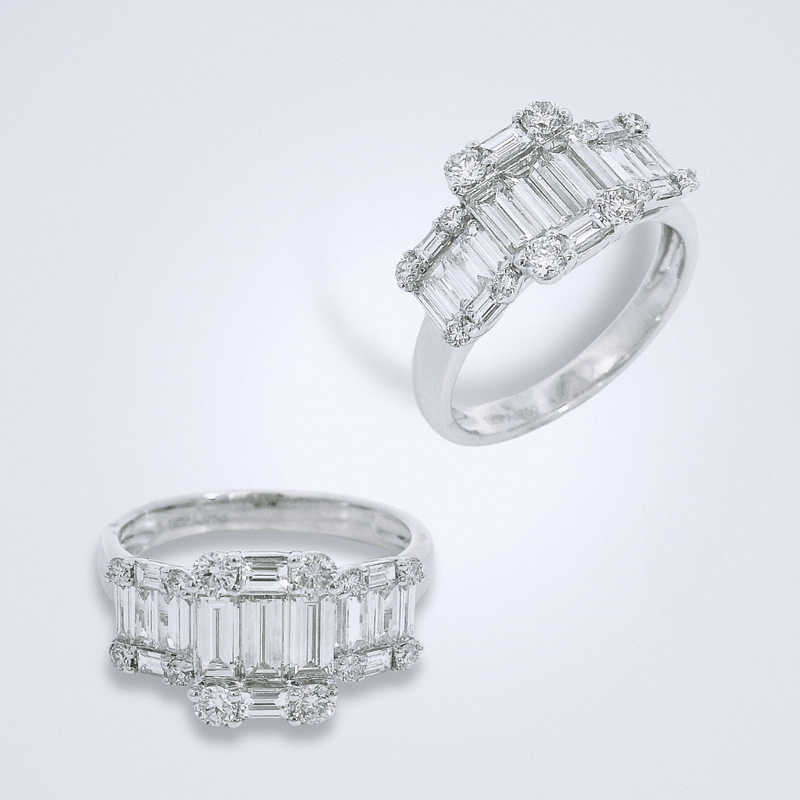 Emerald Trilogy Illusion Set Diamond Ring - Benny's Gems Creations