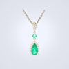 Pendant Emerald  Diamond Elegant 
