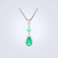 Pendant Emerald  Diamond Elegant 
