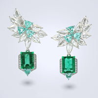 Émeraude Paraiba Diamond Earrings - Benny's Gems Creations