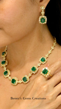 Émeraude Soleil Emerald & Yellow Diamond Necklace - Benny's Gems Creations