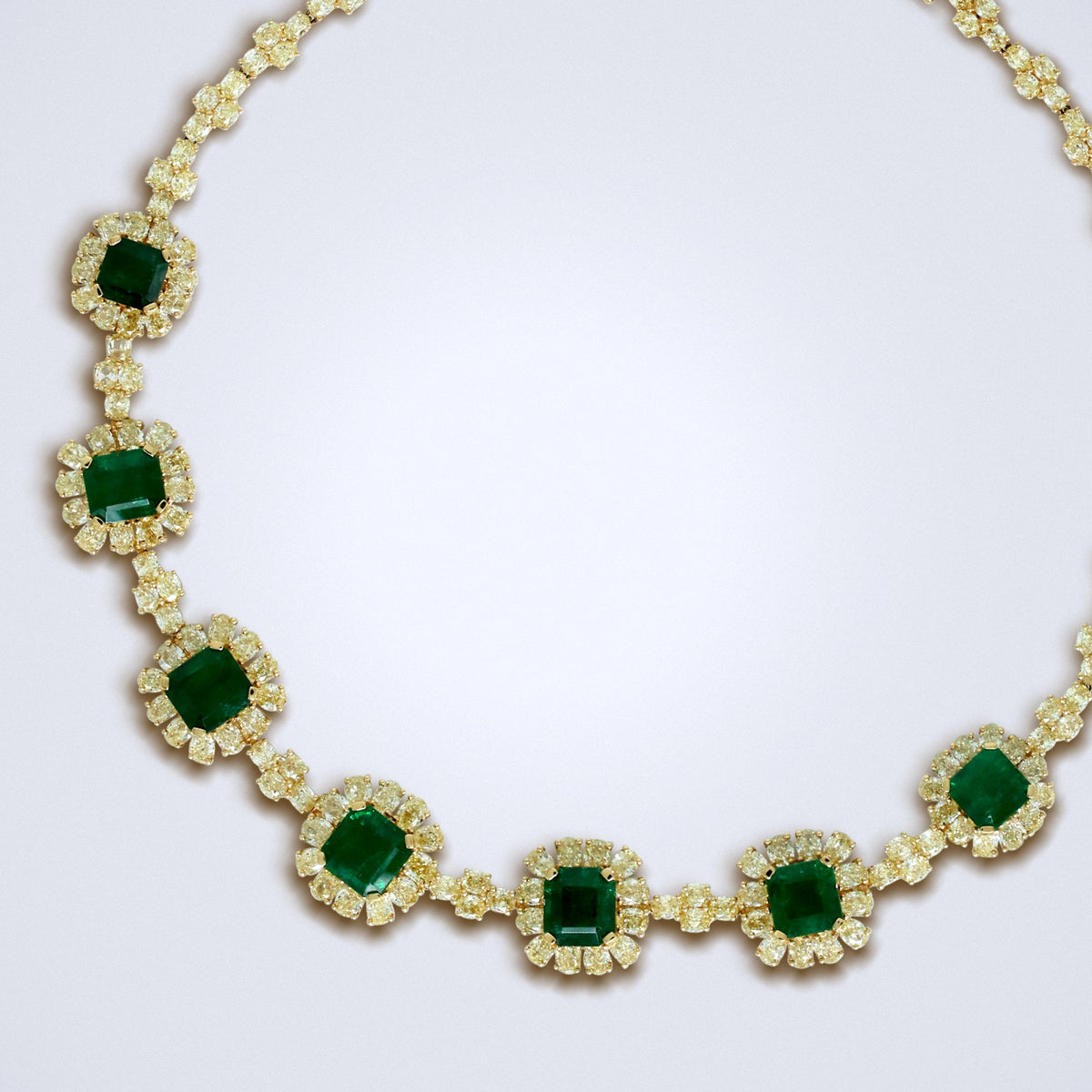 Émeraude Soleil Emerald & Yellow Diamond Necklace - Benny's Gems Creations