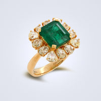 Émeraude Soleil Emerald & Yellow Diamond Ring - Benny's Gems Creations