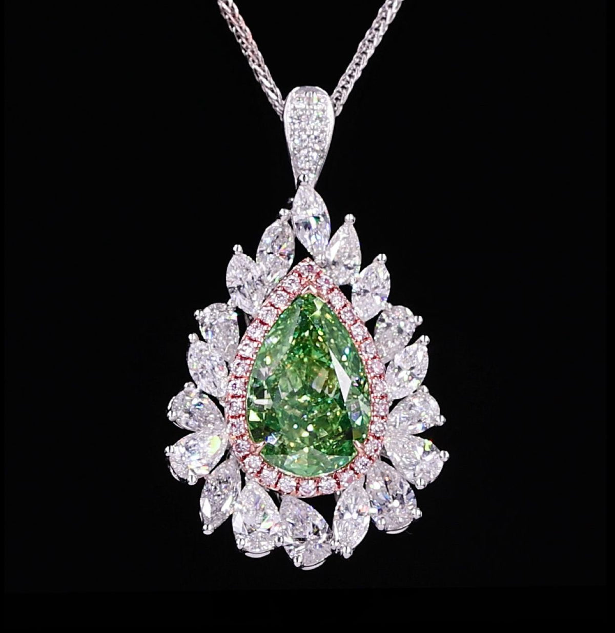 Enchanted Garden Green Diamond Ring & Pendant - Benny's Gems Creations