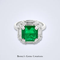 Enchanting Emerald Diamond Ring - Benny's Gems Creations