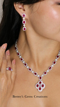 Enchanting Ruby Fiore Diamond Necklace - Benny's Gems Creations
