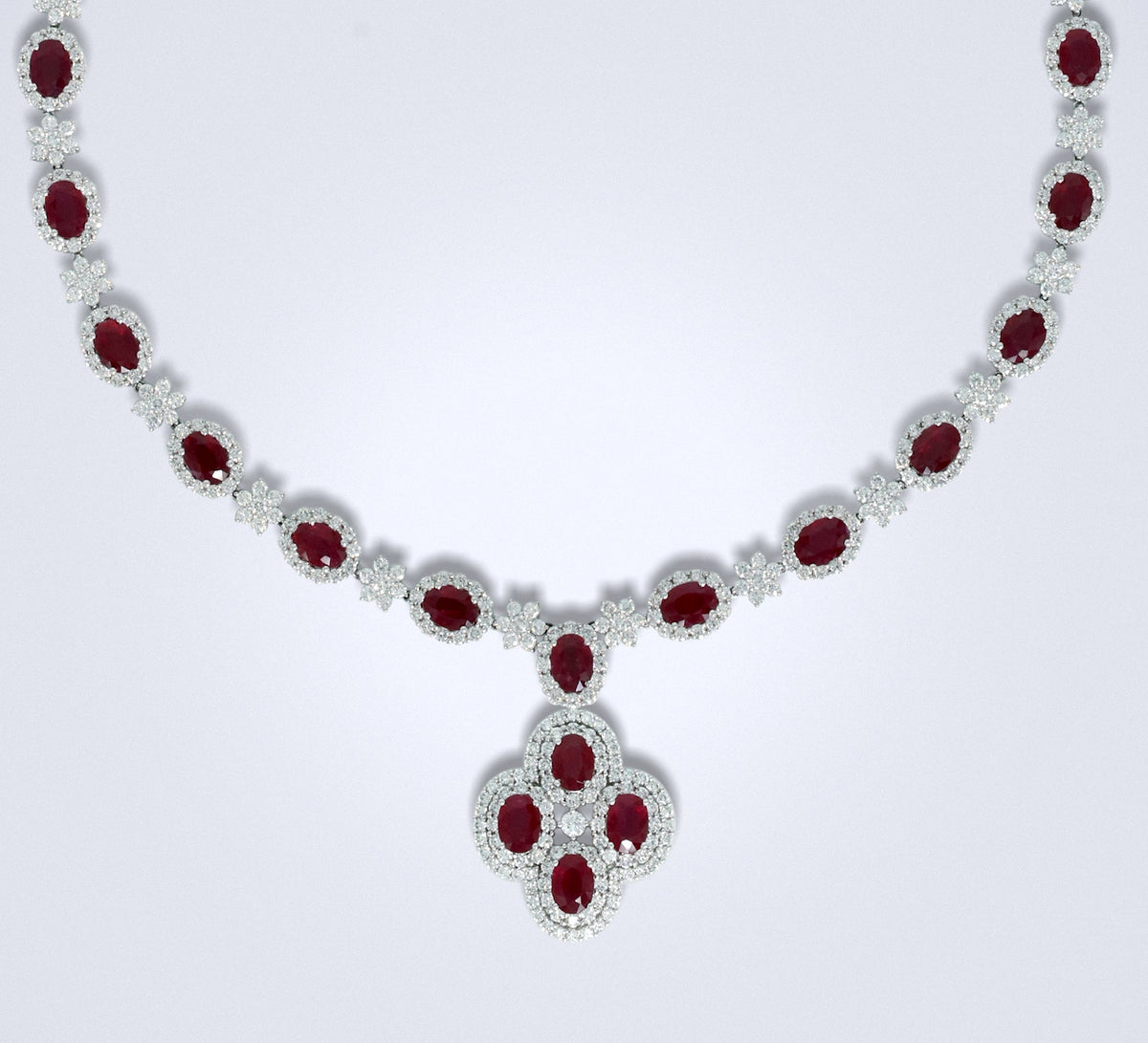 Enchanting Ruby Fiore Diamond Necklace - Benny's Gems Creations