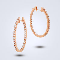 Eternal Rose Gold Diamond Hoops - Benny's Gems Creations