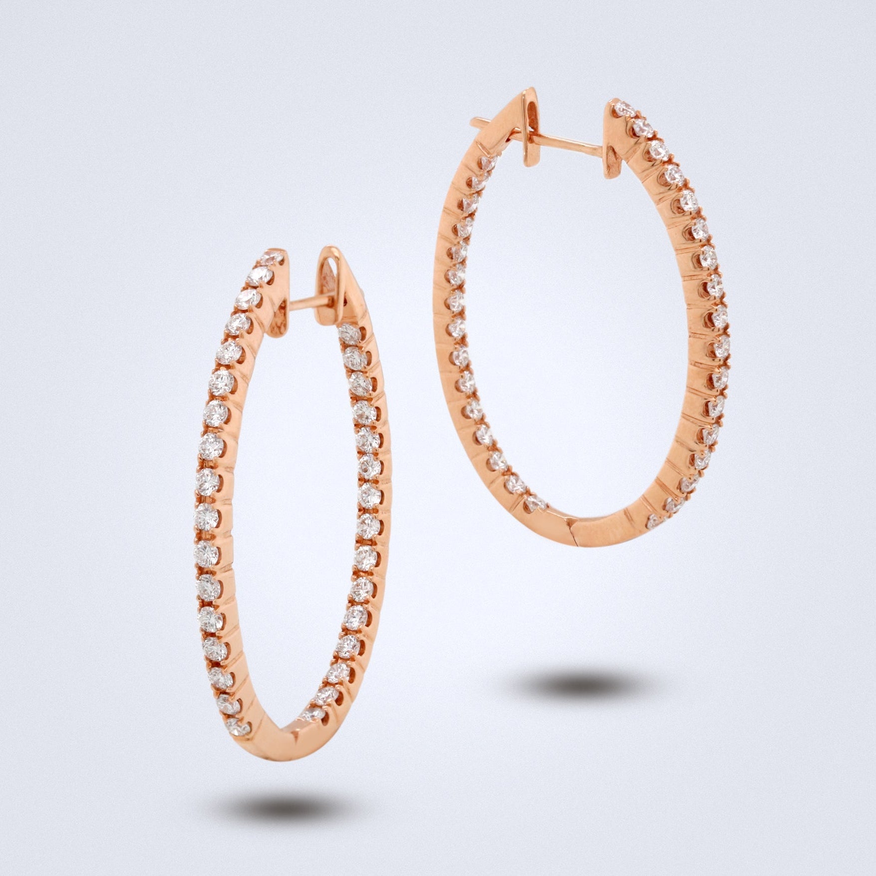 Eternal Rose Gold Diamond Hoops - Benny's Gems Creations