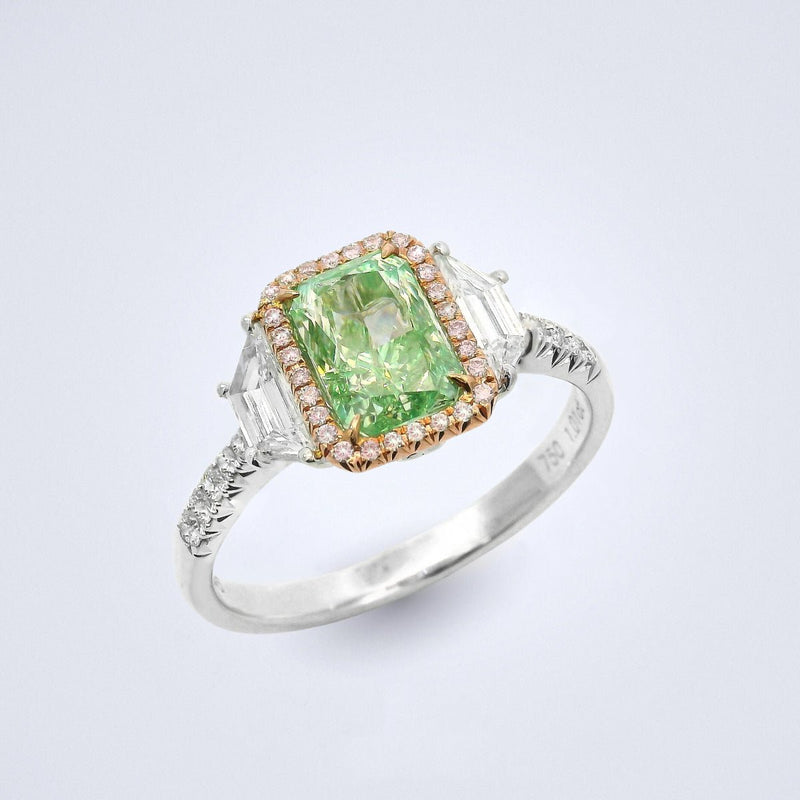 Ethereal Glow Green Diamond Ring - Benny's Gems Creations
