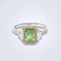 Ethereal Glow Green Diamond Ring - Benny's Gems Creations