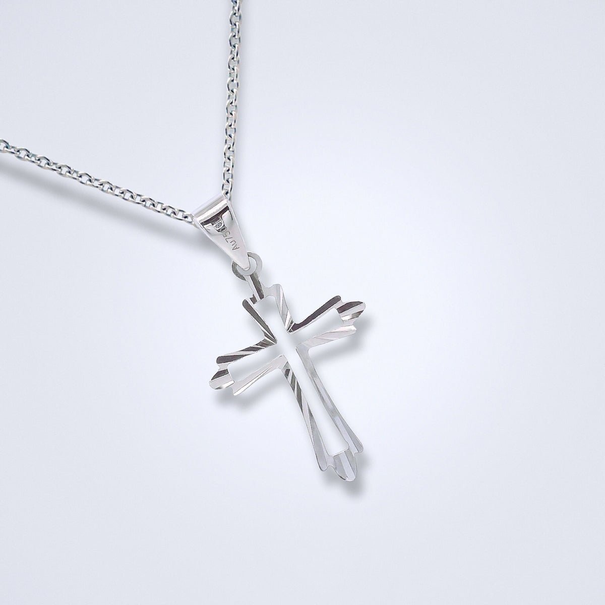 Everlasting Grace 18K Dual - Outline Cross Pendant - Benny's Gems Creations