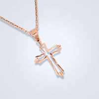 Everlasting Grace 18K Dual - Outline Cross Pendant - Benny's Gems Creations
