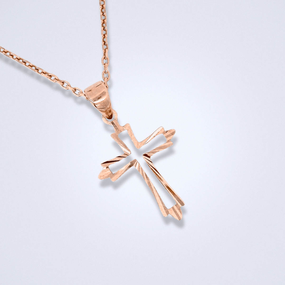 Everlasting Grace 18K Dual - Outline Cross Pendant - Benny's Gems Creations