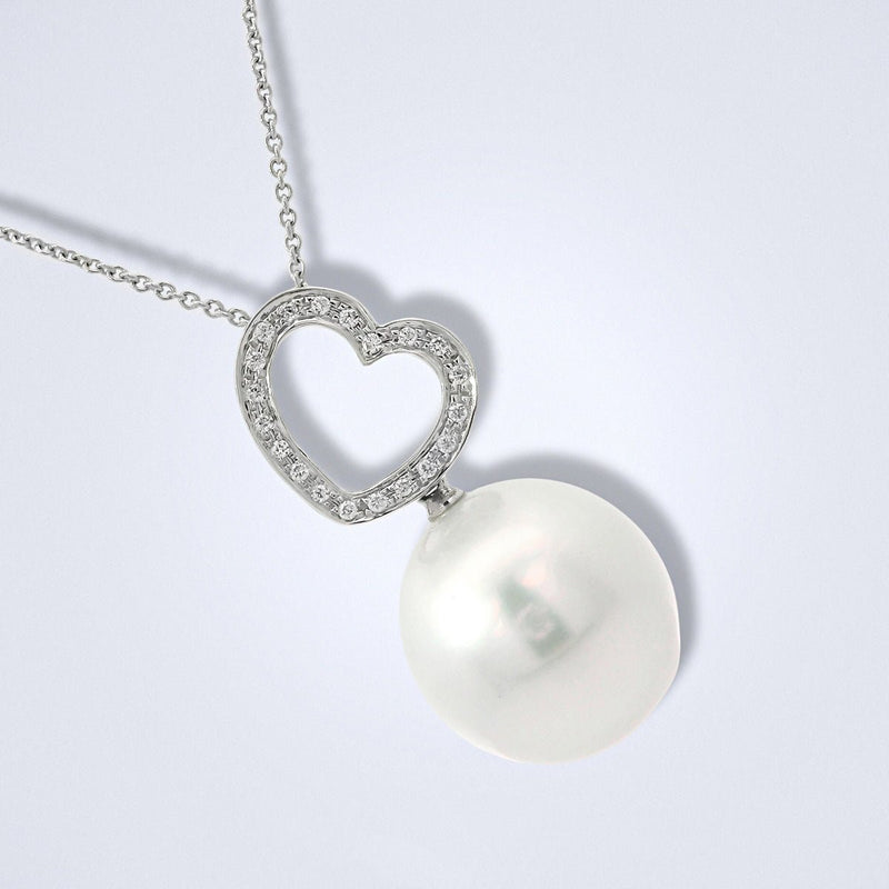 Everlasting Love Pearl Diamond Pendant - Benny's Gems Creations