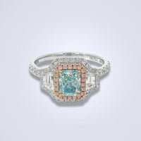 Fancy Blue Illusion Diamond Ring - Benny's Gems Creations