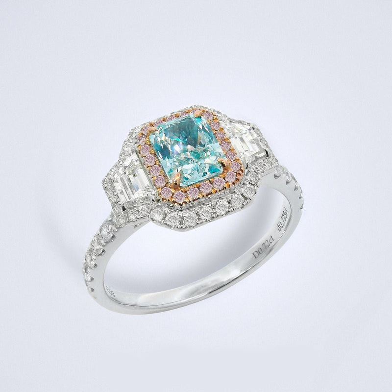 Fancy Blue Illusion Diamond Ring - Benny's Gems Creations