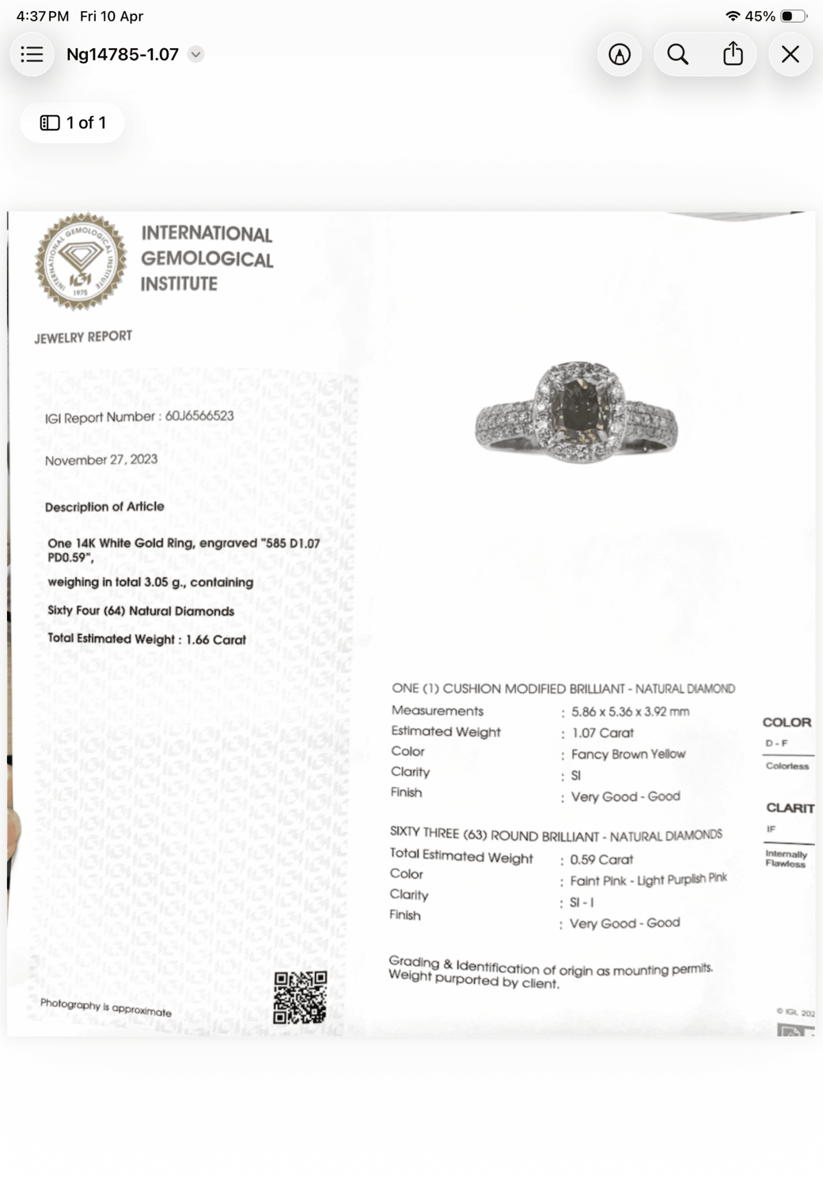 Fancy Chocolate White Gold Diamond Ring - Benny's Gems Creations