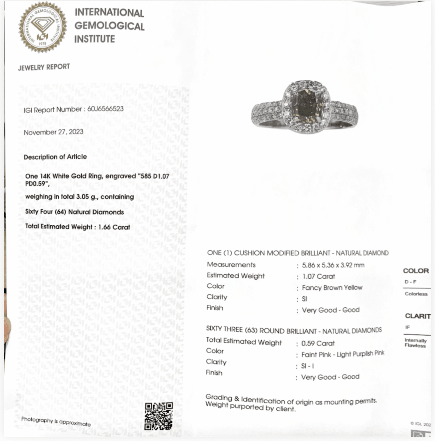 Fancy Chocolate White Gold Diamond Ring - Benny's Gems Creations