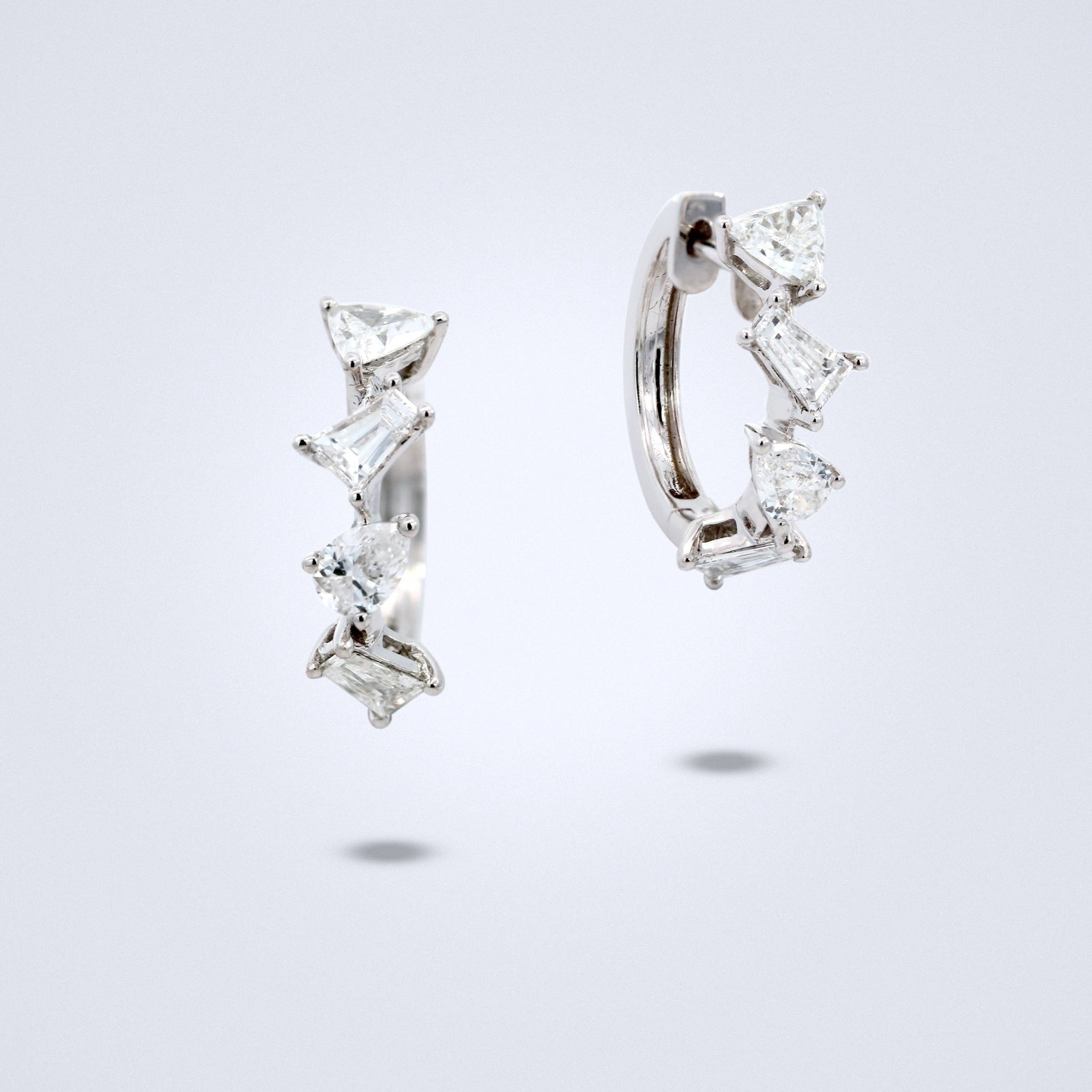 Fancy Diamond Huggie Earrings