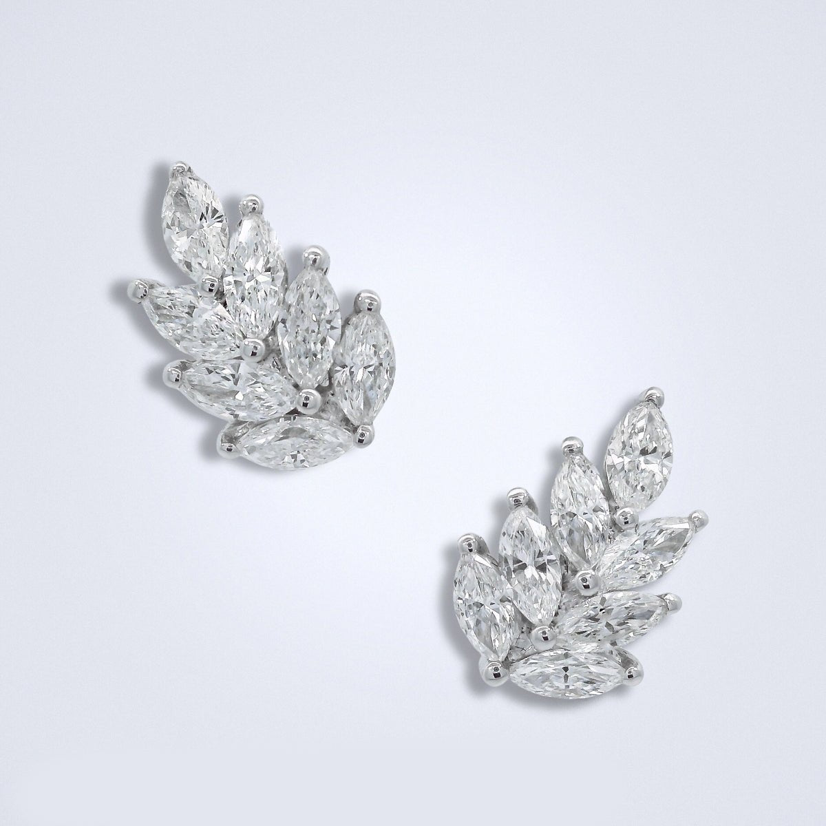Fancy Foliage Diamond Earrings - Benny's Gems Creations