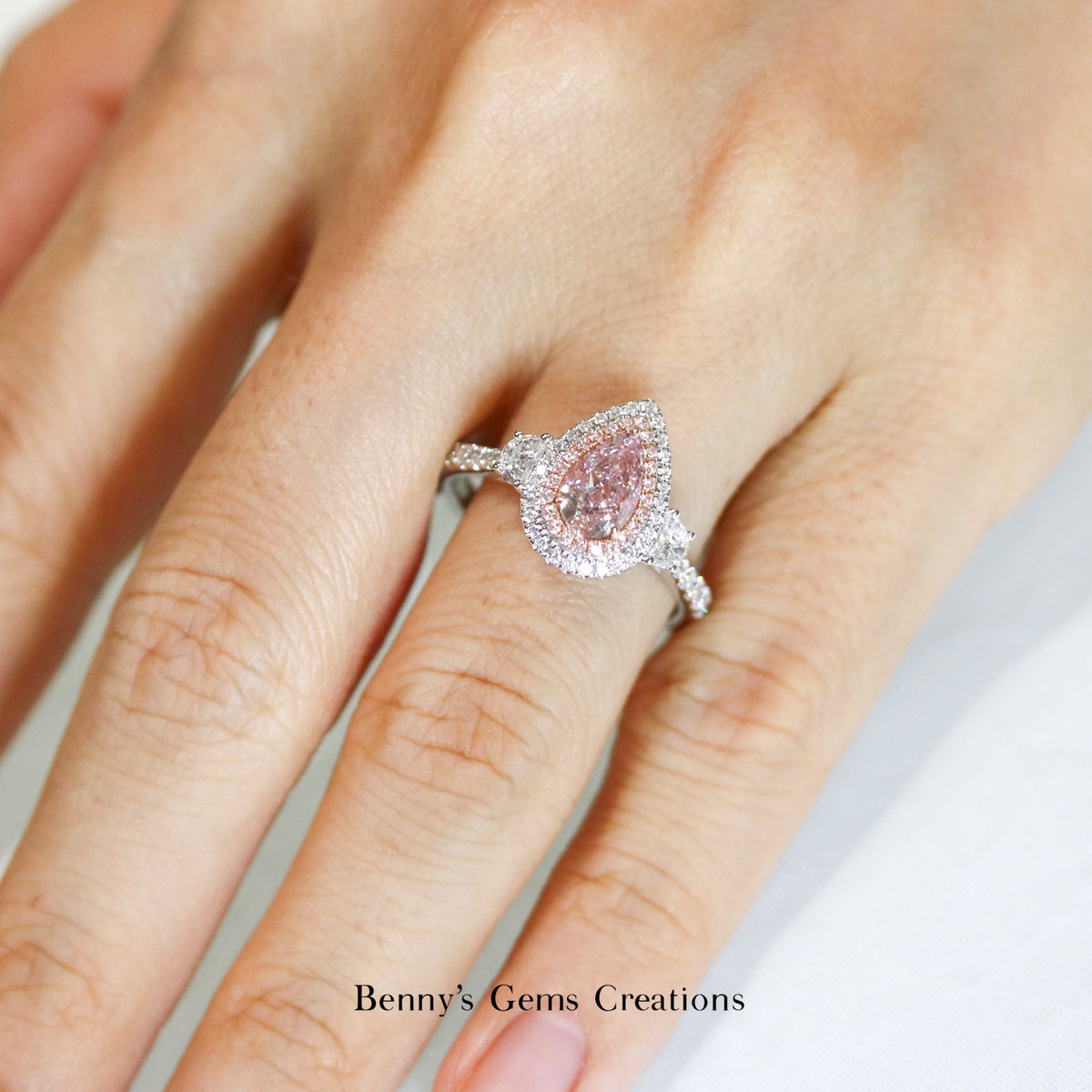 Fancy Pink Delight Diamond Ring - Benny's Gems Creations