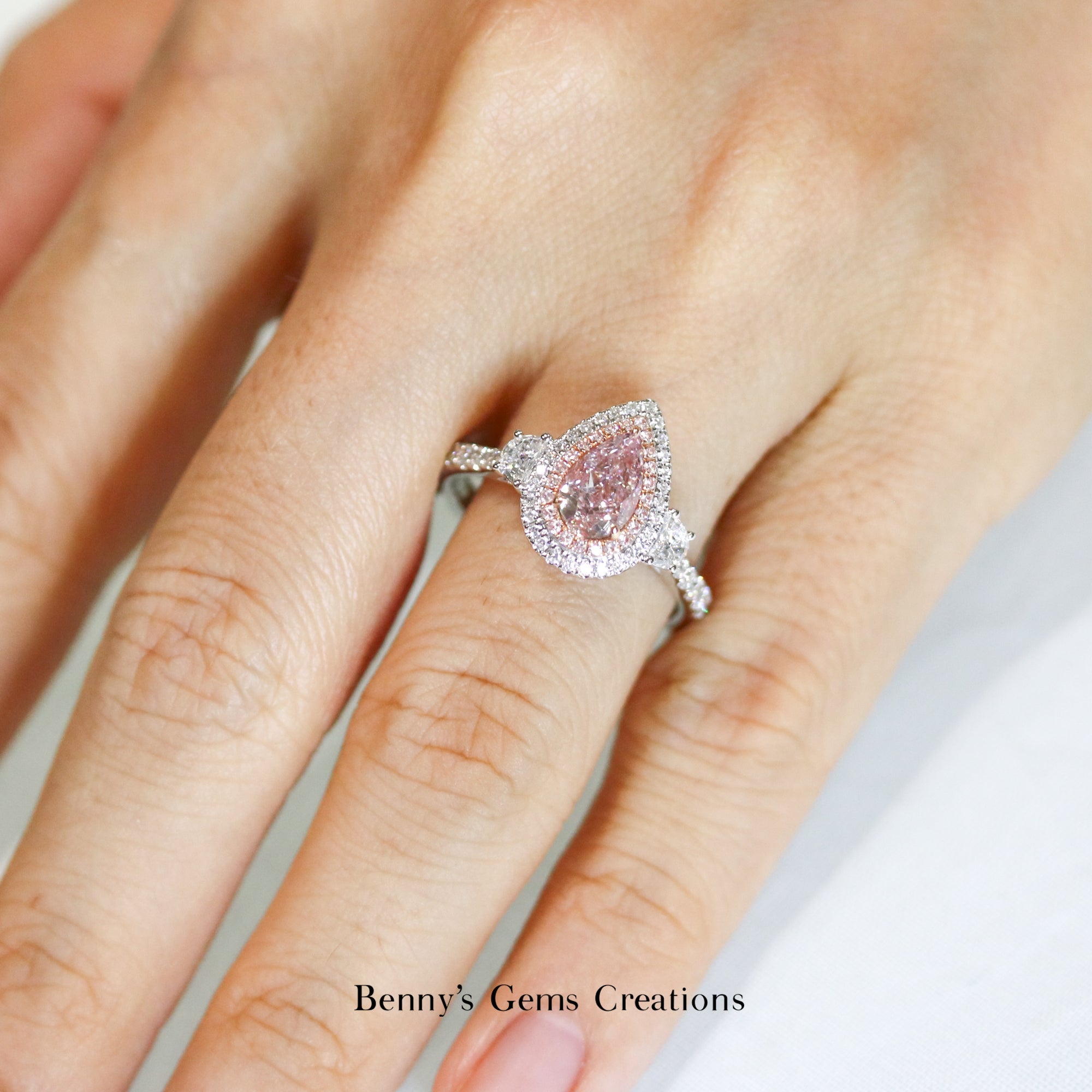 Fancy Pink Delight Diamond Ring - Benny's Gems Creations