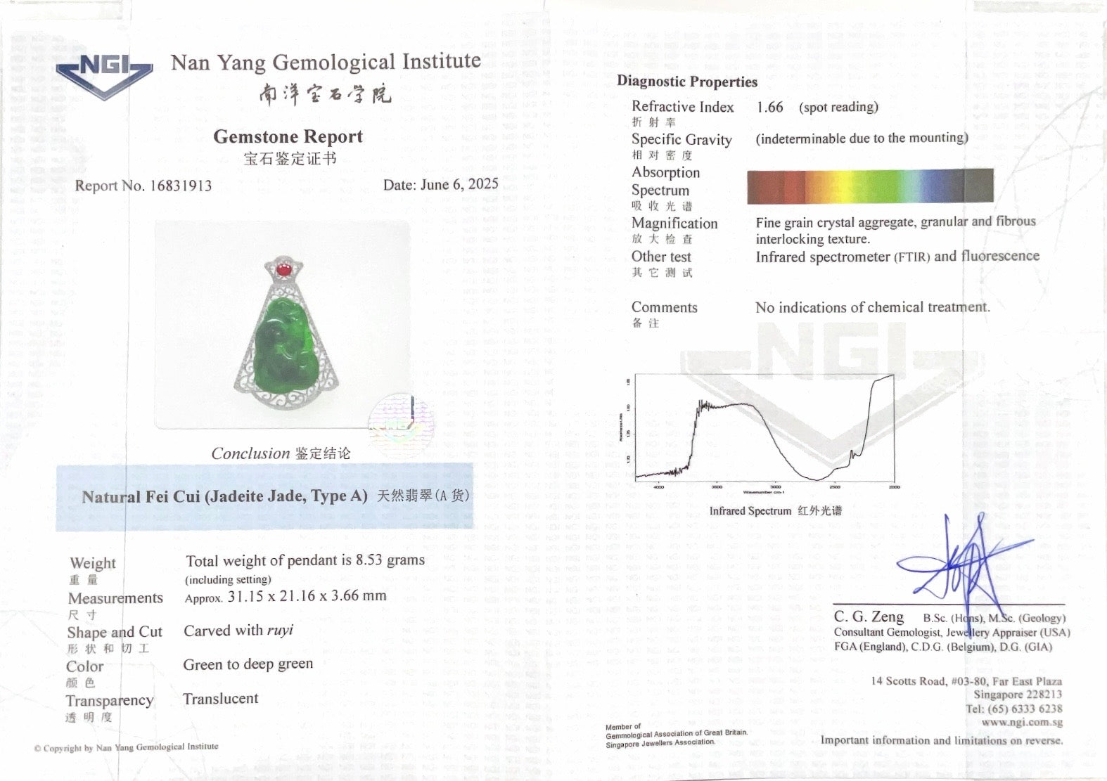 Filigree Jade Ruby Diamond Pendant - Benny's Gems Creations