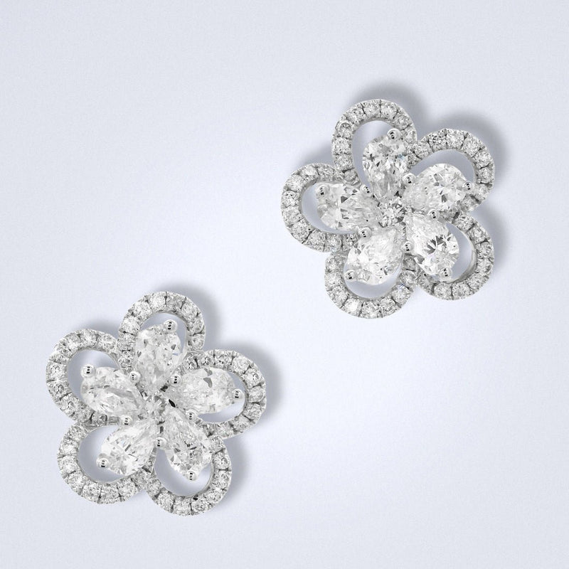 Fleur de Lumière Convertible Diamond Earrings - Benny's Gems Creations