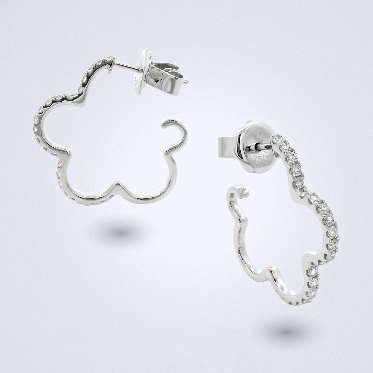 Fleur Diamond Hoop Earrings - Benny's Gems Creations