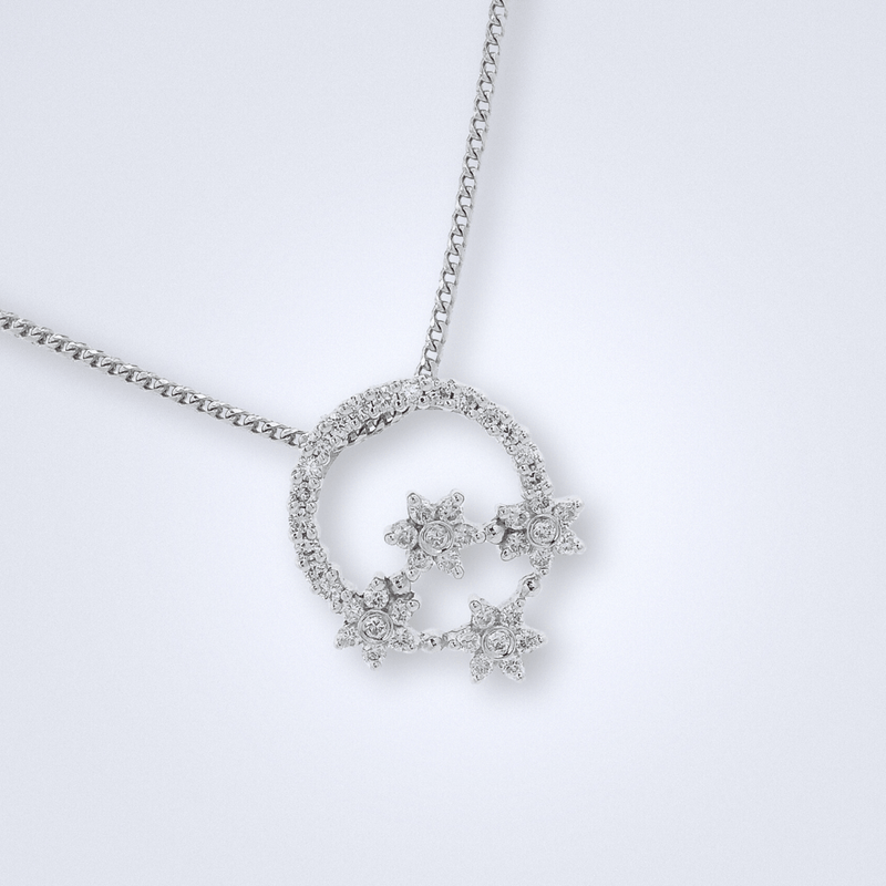 Flower Crest Diamond Pendant - Benny's Gems Creations
