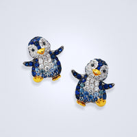 Frosty Penguin Sapphire Earrings - Benny's Gems Creations