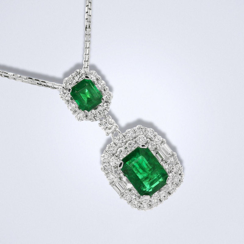 Glamorous Emerald Diamond Pendant - Benny's Gems Creations
