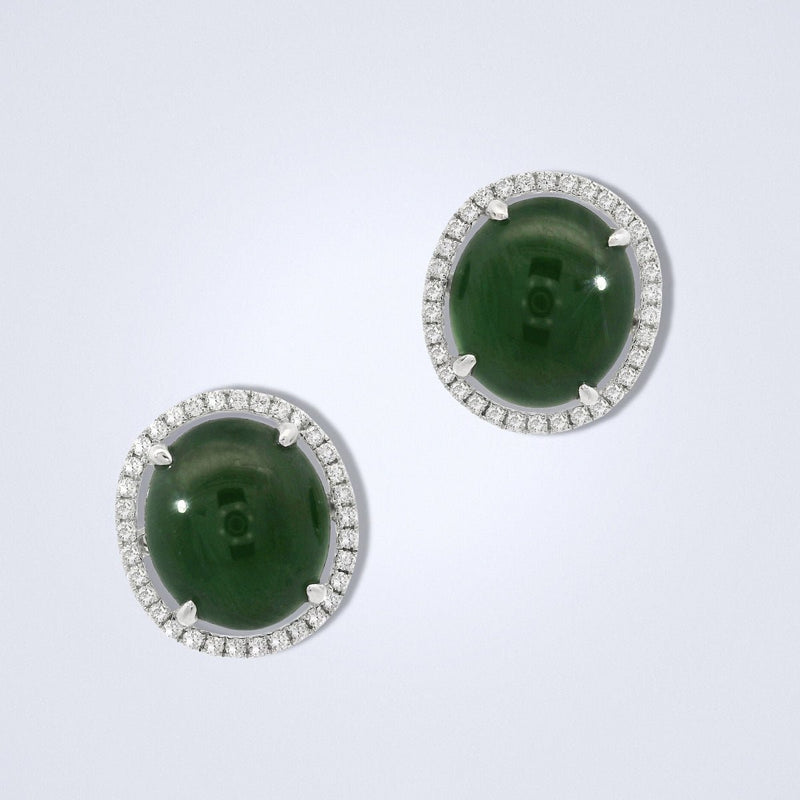 Glowing Jadeite Diamond Earrings - Benny's Gems Creations
